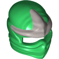 Lego Wrap with Forehead Ridge and Silver 3 Point Emblem Print / Green