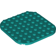 Lego Plate Round Corners 8 x 8 / Dark Turquoise