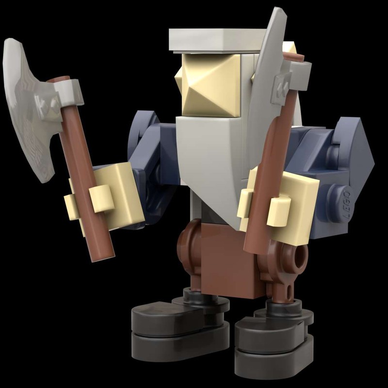 Lego Medieval Dwarf with two axes