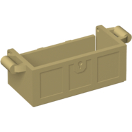 Lego Treasure Chest Bottom with Rear Slots, with Groove / Tan
