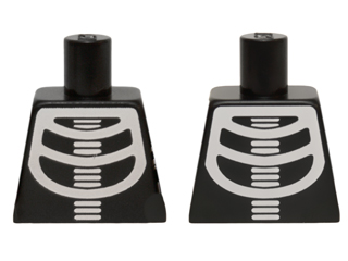Lego Torso White Minifigure Skeleton Pattern