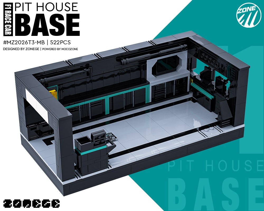 Lego 77244 F1 Pit House Show Base