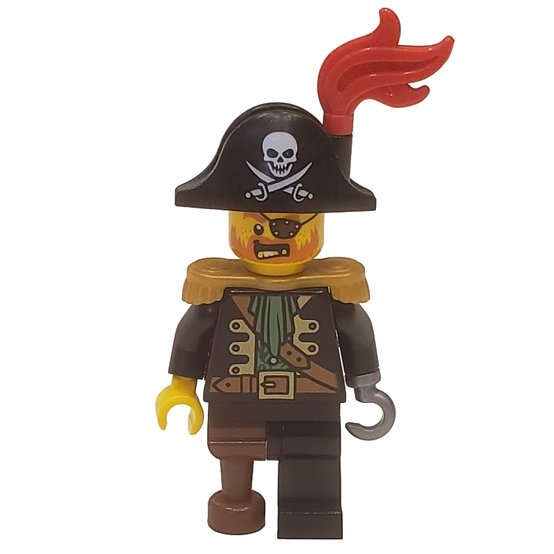 Lego Pirate - Captain, Flat Silver Hook, Red Plume