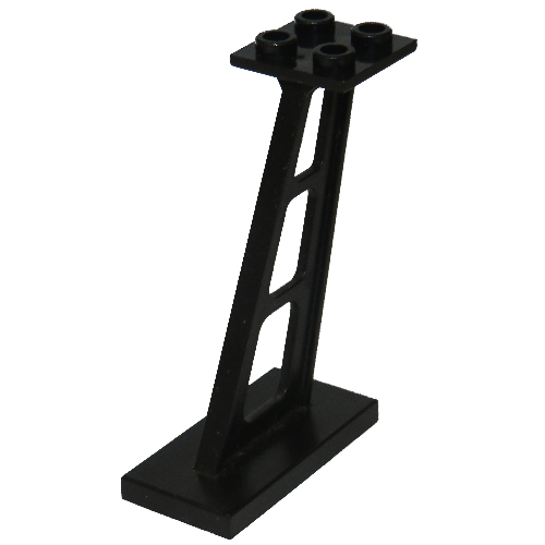 Lego Support 2 x 4 x 5 Stanchion Inclined [3mm wide posts] / Black