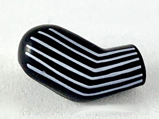 Lego Arm, Right with 6 White Stripes Pattern / Black