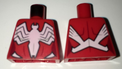 Lego Torso Spider-Girl White Spider Wraparound Pattern / Red