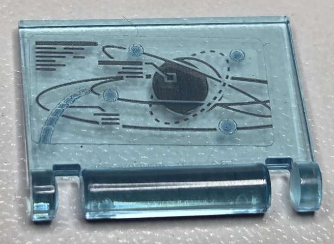 Lego Minifigure, Utensil Book Cover with Dark Bluish Gray Planet and Moons Elliptical Orbital Paths Pattern (Sticker) - Set 76232