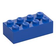 Lego Brick Special 2 x 4 with 3 Axle Holes / Blue