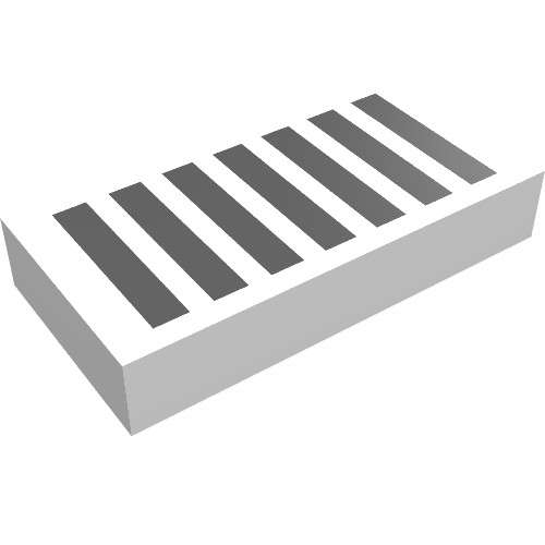 Lego Tile 1 x 2 with Black Grill Print