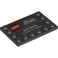 Lego Plate Special 4 x 6, Studs on 3 Edges with 'LEGO BATMAN CLASSIC TV SERIES' Print