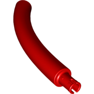 Lego Animal Body Part / Plant, Tail / Neck / Branch / Trunk, Middle Section with Pin, Round Pin Hole / Red