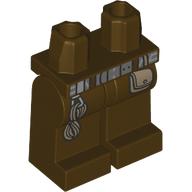 Lego Hips and Dark Brown Legs with Silver Belt, Pouch, Rope print