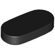 Lego Tile Round 1 x 2 / Black