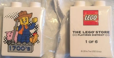 Lego Duplo, Brick 1 x 2 x 2 with The LEGO Store Flatiron District 1700's 1 of 6 Pattern