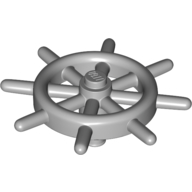 Lego Boat / Ship Wheel / Helm with Slotted Pin / Light Bluish Gray