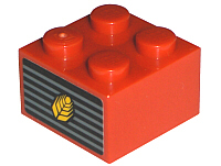 Lego Brick 2 x 2 with Wheat Spike on Grille Pattern (Sticker) - Set 7634