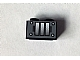 Lego Brick 1 x 2 with Black Grille, 4 Rivets and 3 Bars Pattern (Sticker) - Set 10144 / Black