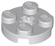 Lego Plate, Round 2 x 2 with Axle Hole / Light Bluish Gray