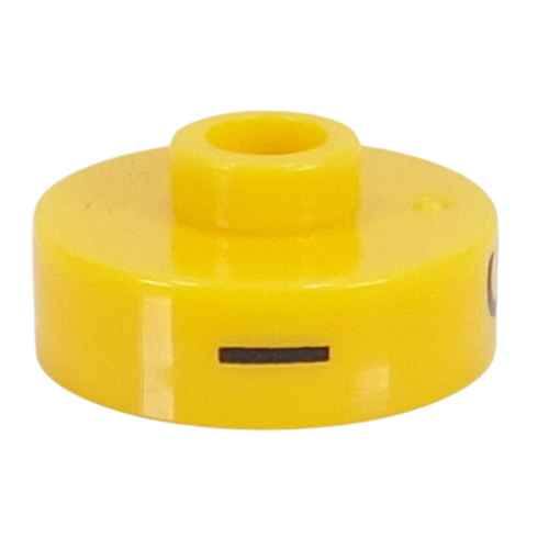 Lego Pen Bead, Round Short, Flat Edge with 'I', 'G', 'X' Print / Yellow