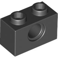 Lego Technic Brick 1 x 2 [1 Pin Hole] / Black