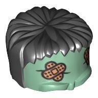 Lego Head Top, Frankenstein Monster with Black Hair and Bandages Print
