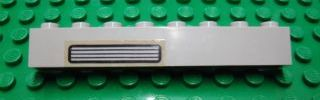 Lego Brick 1 x 8 with Light Gray / Black Grille Pattern on Left Side (Sticker) - Set 5571