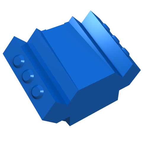 Lego Brick Sloped 2 x 2 No Studs with Angled Side Block Extensions / Blue