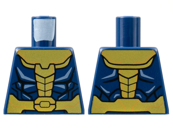 Lego Torso Armor with Gold Trim Pattern / Dark Blue