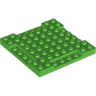 Lego Plate Special 8 x 8 x 2/3 with Four 1 x 4 Recessed Edges / Bright Green