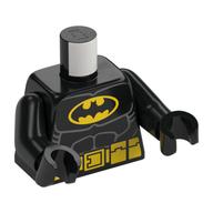 Lego Torso, Batman Logo with Muscles and Yellow Utility Belt Print, Black Arms and Hands / Black