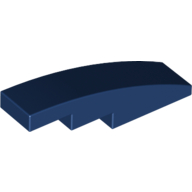 Lego Brick Curved 4 x 1 No Studs [Stud Holder with Symmetric Ridges] / Dark Blue