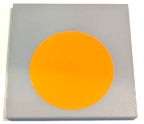 Lego Tile 6 x 6 with Bottom Tubes, Textured Surface with Orange Circle Pattern (Sticker) - Set 10227