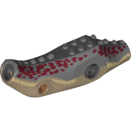 Lego Animal Body Part, Dinosaur, Indoraptor Body with Dark Bluish Grey Top, Dark Red Spots print / Dark Tan