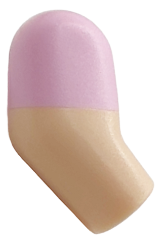 Lego Arm, Right with Molded Bright Pink Short Sleeve  Pattern / Light Nougat