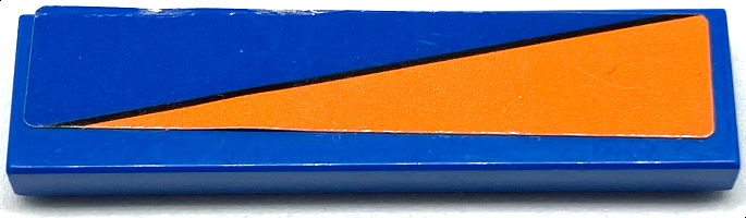 Lego Tile 1 x 4 with Orange Triangle Pattern Model Right Side (Sticker) - Set 76081