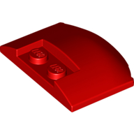 Lego Brick Round 3 x 4 x 2/3 Triple Curved with 2 Sunk Studs / Red