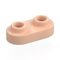 Lego Plate Special 1 x 2 Rounded with 2 Open Studs / Light Nougat