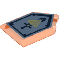 Lego Tile Special 2 x 3 Pentagonal with Nexo Power Shield Print - Backfire