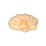 Lego Clikits Icon, Shell 2 x 2 with Pin / Trans-Flame Yellowish Orange