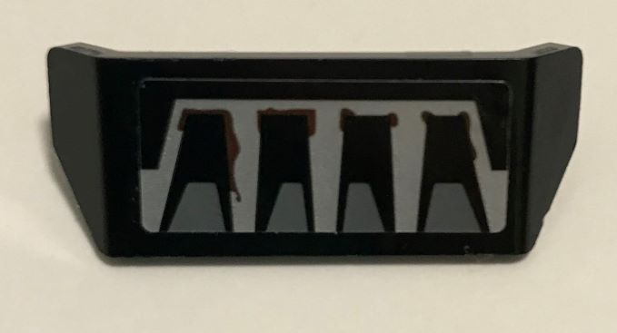 Lego Vehicle, Spoiler with Bar Handle with Silver Air Intake and Reddish Brown Splatters Pattern (Sticker) - Set 70228 / Black