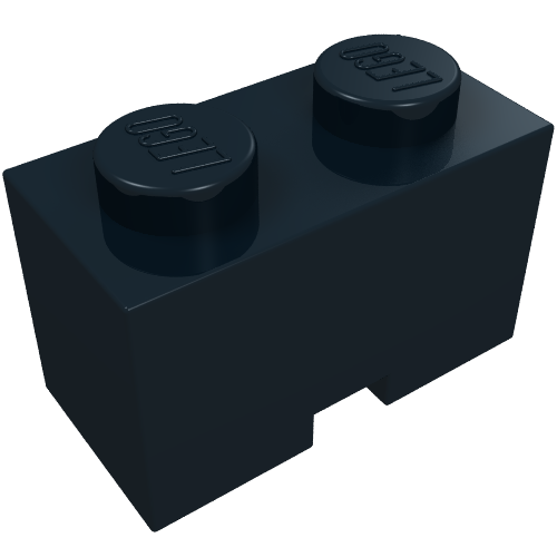 Lego Brick Special 1 x 2 with Cable Holding Square Cutout / Black