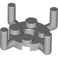Lego Plate Round 2 x 2 with Pin Hole and 4 Bars Up / Light Bluish Gray