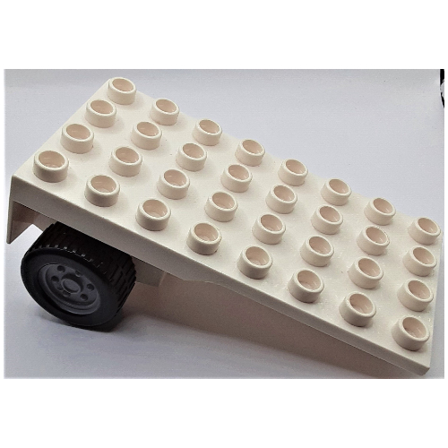 Lego Duplo Flatbed Trailer 4 x 8 with Wheels (Packer) / White
