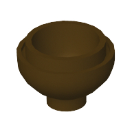 Lego Brick Round 2 x 2 Dome Bottom [Open Stud] / Dark Brown