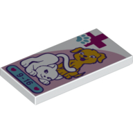 Lego Tile 2 x 4 with Friends Animal Hospital Print