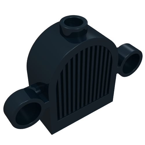 Lego Grille 1 x 2 x 2 Round Top [Lights & Centre Top Stud] / Black
