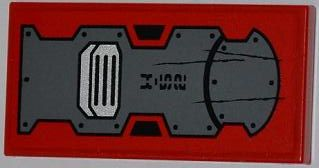 Lego Tile 2 x 4 with Bolted Panels, Grille, 'X-52' and Scratches Pattern (Sticker) - Set 8080