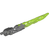 Lego Large Figure Weapon Sword, Protector, with Marbled Lime Blade Pattern / Flat Silver
