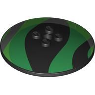 Lego Dish 6 x 6 Inverted (Radar) with Green/Lime Shapes Print