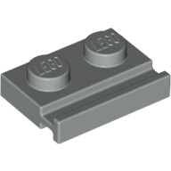Lego Plate Special 1 x 2 with Door Rail / Light Gray